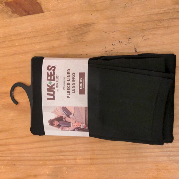 NWT Black LUK🍀EES by Muk LUKS Fleece-Lined Leggings, Size M/L - Picture 1 of 5